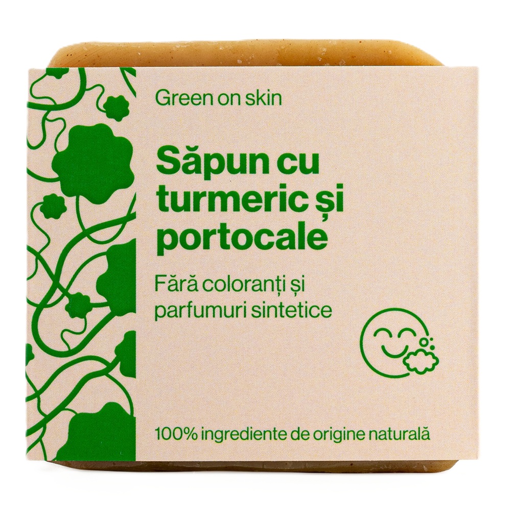Sapun natural cu turmenic si portocale, 110 g, Trio Verde