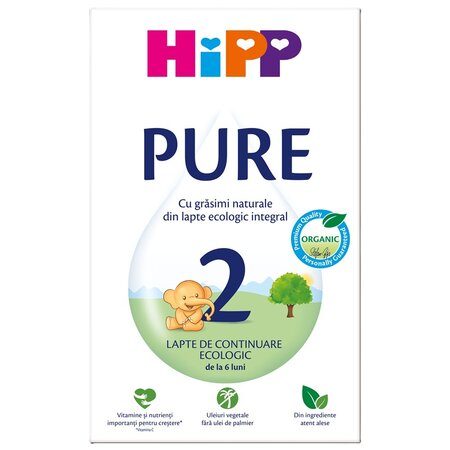 Lapte de continuare 6 luni+ Pure 2, 300 g, Hipp