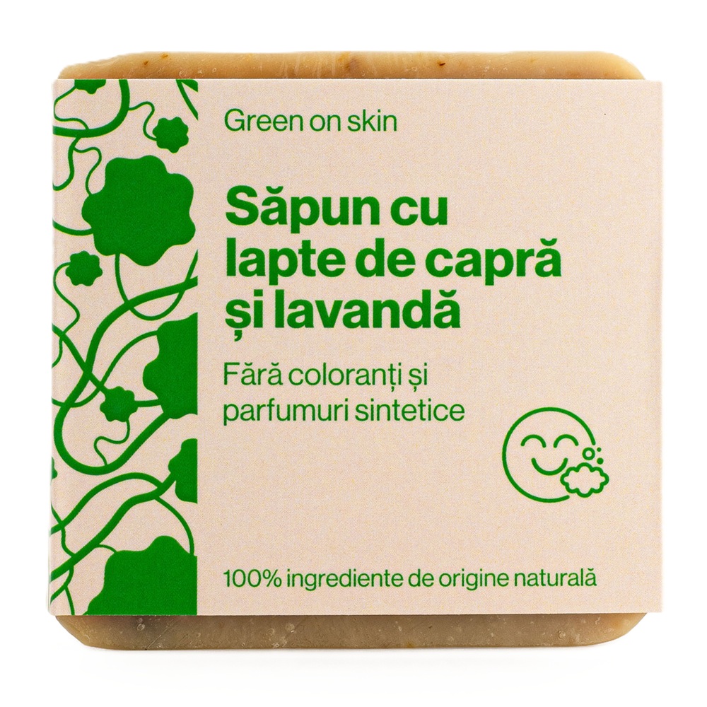 Sapun natural cu lapte de capra si lavanda, 110 g, Trio Verde