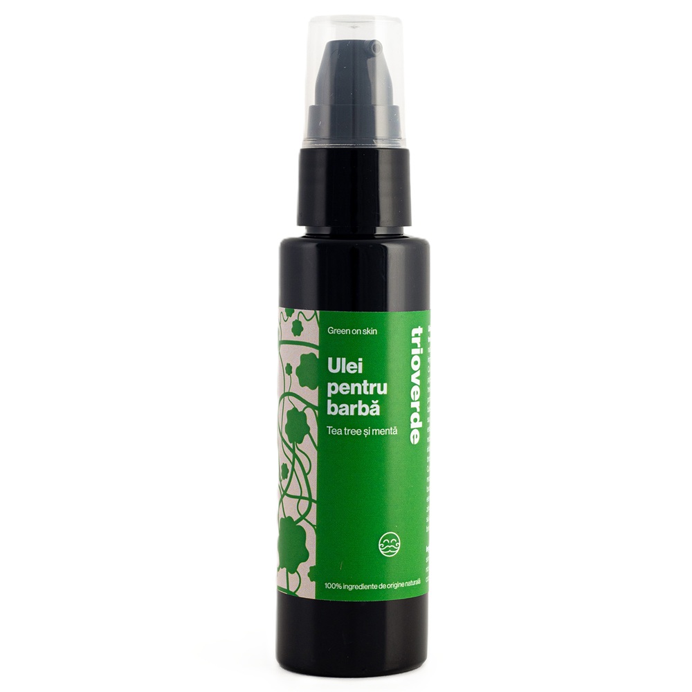 Ulei pentru barba cu tea tree si menta, 50 ml, Trio Verde