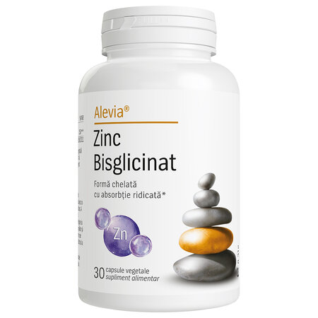 Zinc bisglicinat, 30 capsule, Alevia