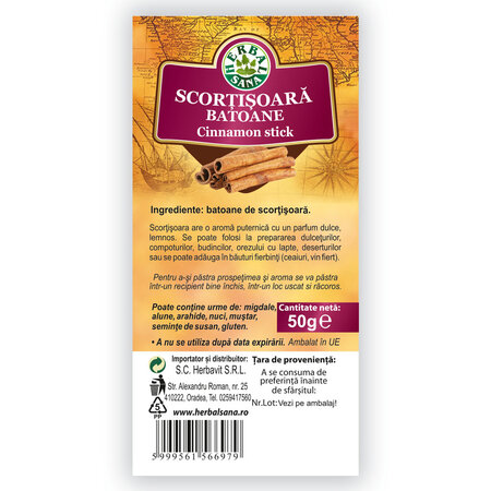 Scortisoara batoane Herbalsana, 50 g, Herbavit 744264
