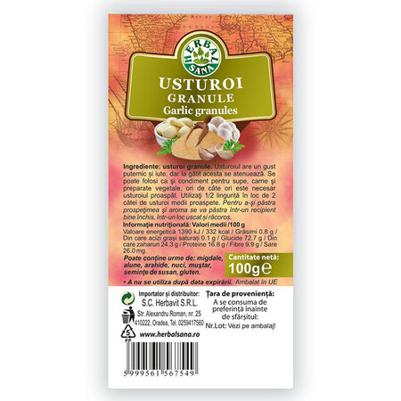 Usturoi granule Herbalsan, 100 g, Herbavit 744276