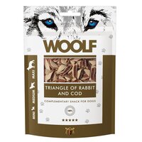 Recompense cu iepure si cod pentru caini Triangle of Rabbit and Cod, 100 g, Woolf