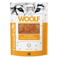 Recompense cu pui si fructe de mare pentru caini Chicken With Seafood, 100 g, Woolf
