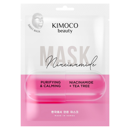 Masca tip servetel cu niacinamide si extract de arbore de ceai Beauty, 23 ml, Kimoco