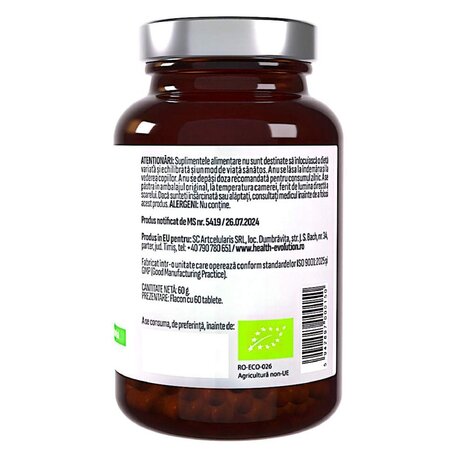 Spirulina Ecologica, 60 tablete, Health Evolution 744399