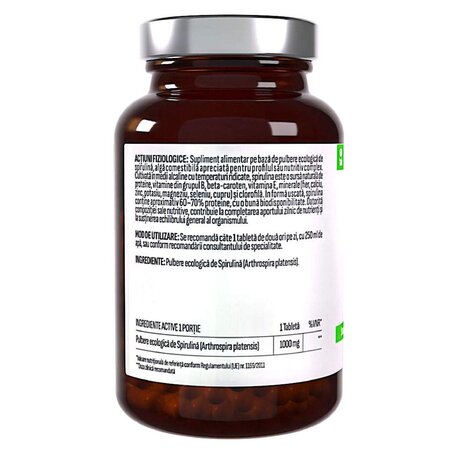 Spirulina Ecologica, 60 tablete, Health Evolution 744404