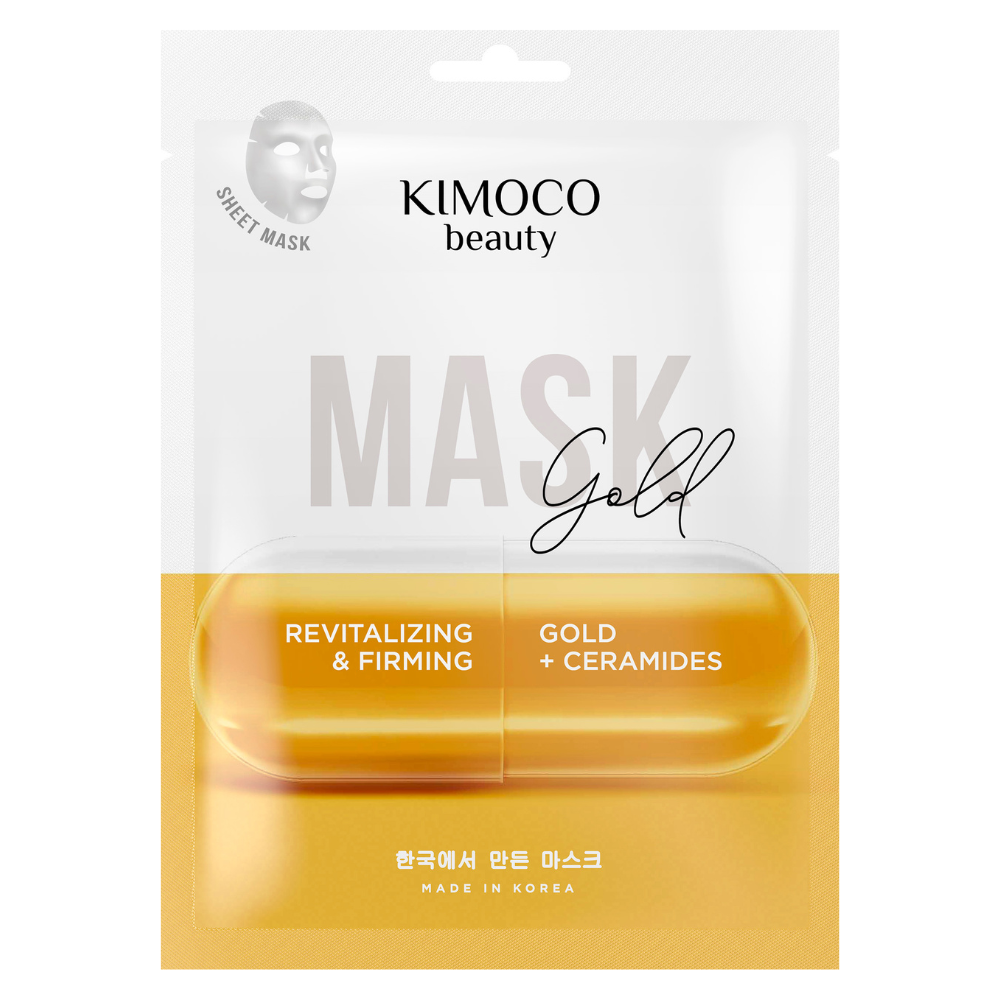 Masca tip servetel cu aur coloidal si ceramide Beauy, 23 ml, Kimoco
