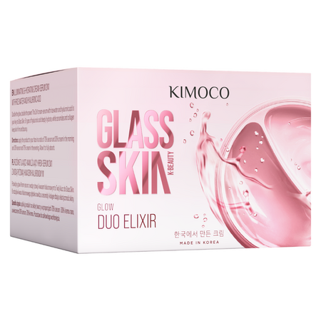 Crema si ser 2 in 1 hidratante si iluminatoare Glass Skin, 100 g, Kimoco 744495
