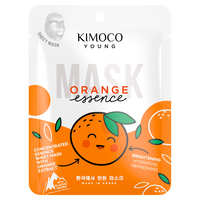 Masca tip servetel iluminatoare cu extract de portocale	si apa glaciara Young, 25 ml, Kimoco