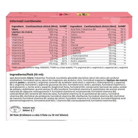 Multivitamine pentru copii Api Junior, 30 fiole, Albina Carpatina 744594