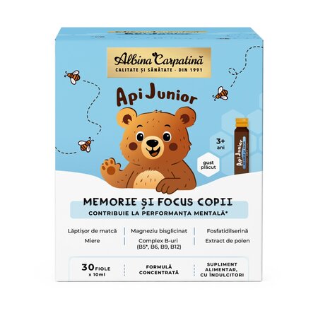 Vitamine pentru copii Memorie si Focus, 30 fiole, Albina Carpatina 744599