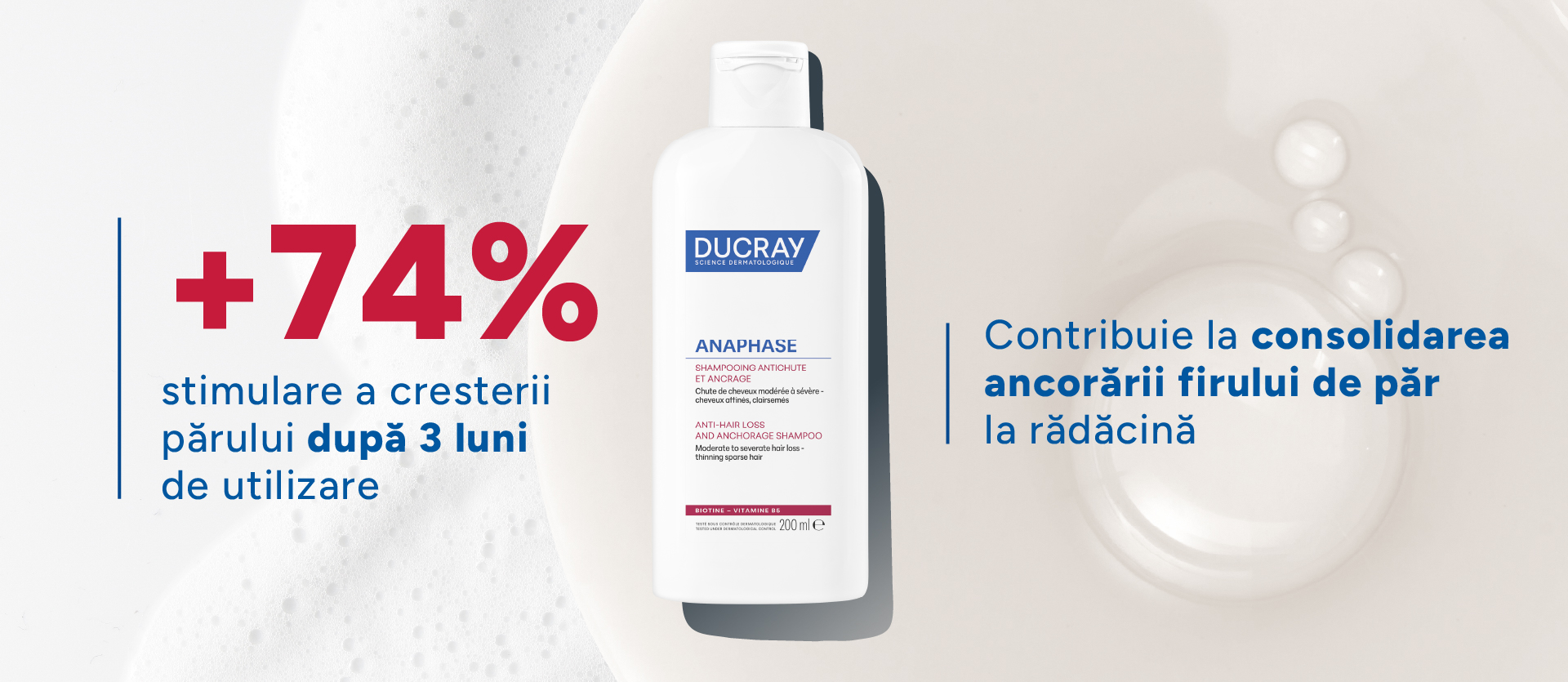 DUCRAY Anaphase Sampon Impotriva caderii si pentru ancorarea firului
            de par
