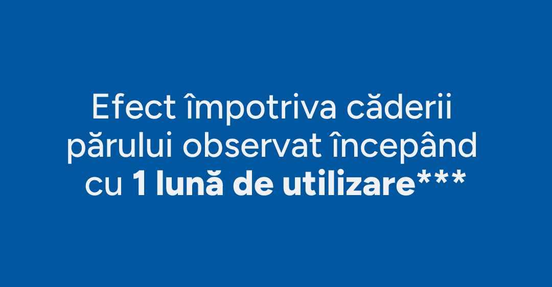 Efect împotriva căderii părului observat începând cu 1 lună de utilizare