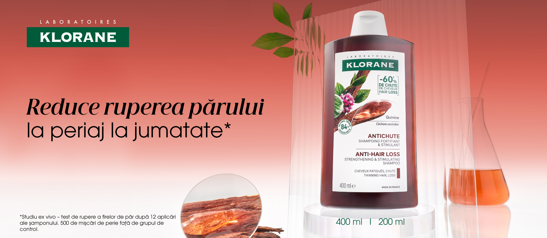Klorane Chinina Sampon fortifiant si stimulant anticaderea parului