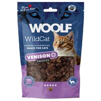 Recompense cu carne de vanat si cod pentru pisici WildCat Venison Twisties, 50 g, Woolf
