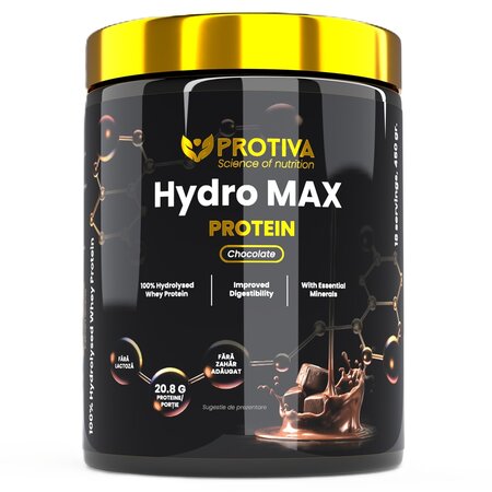 Pudra proteica Hydro Max Protein Chocolate, 450 g, Protiva