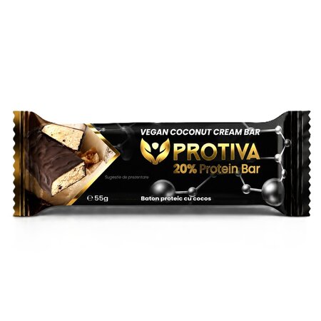 Baton proteic cu cocos, 55 g, Protiva