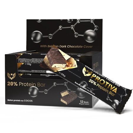 Baton proteic cu cocos, 55 g, Protiva 744831
