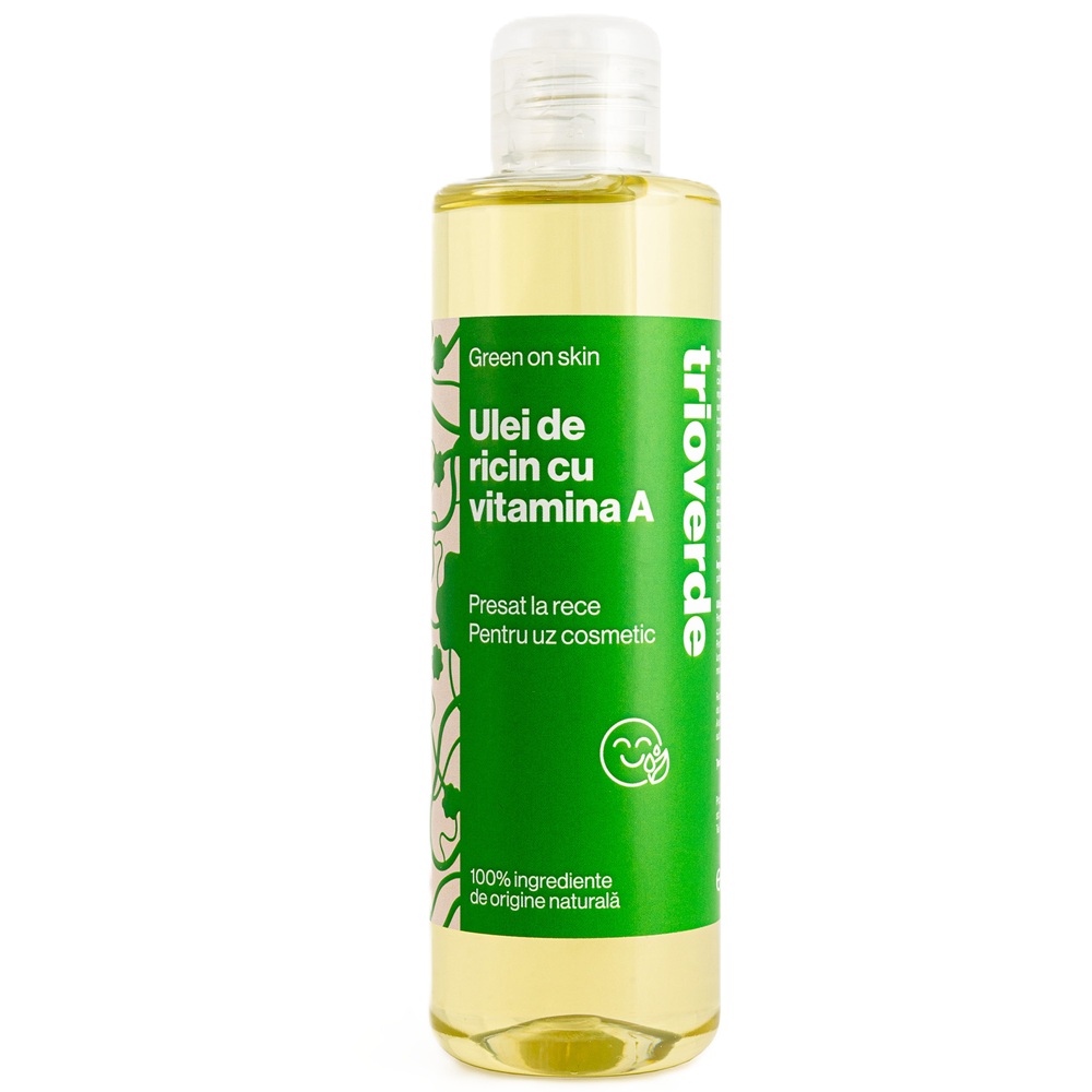 Ulei de ricin cu vitamina A presat la rece, 200 ml, Trio Verde