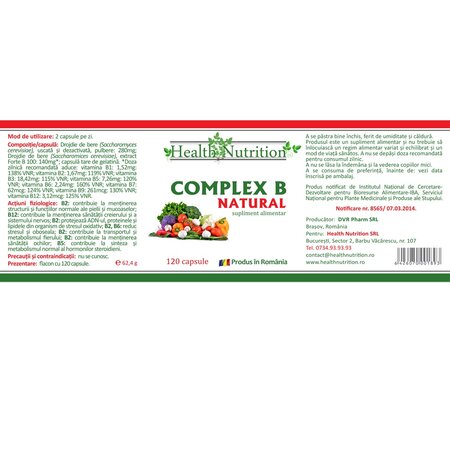 Complex B Natural, 120 capsule, Health Nutrition 745091