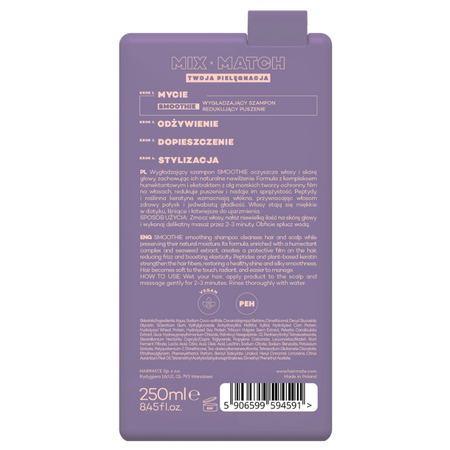 Sampon pentru netezire, stralucire si anti-frizz Smoothie, 250 ml, Hairmate 745346