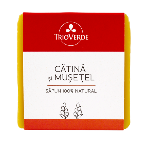 Sapun natural cu catina si musetel, 110 g, Trio Verde