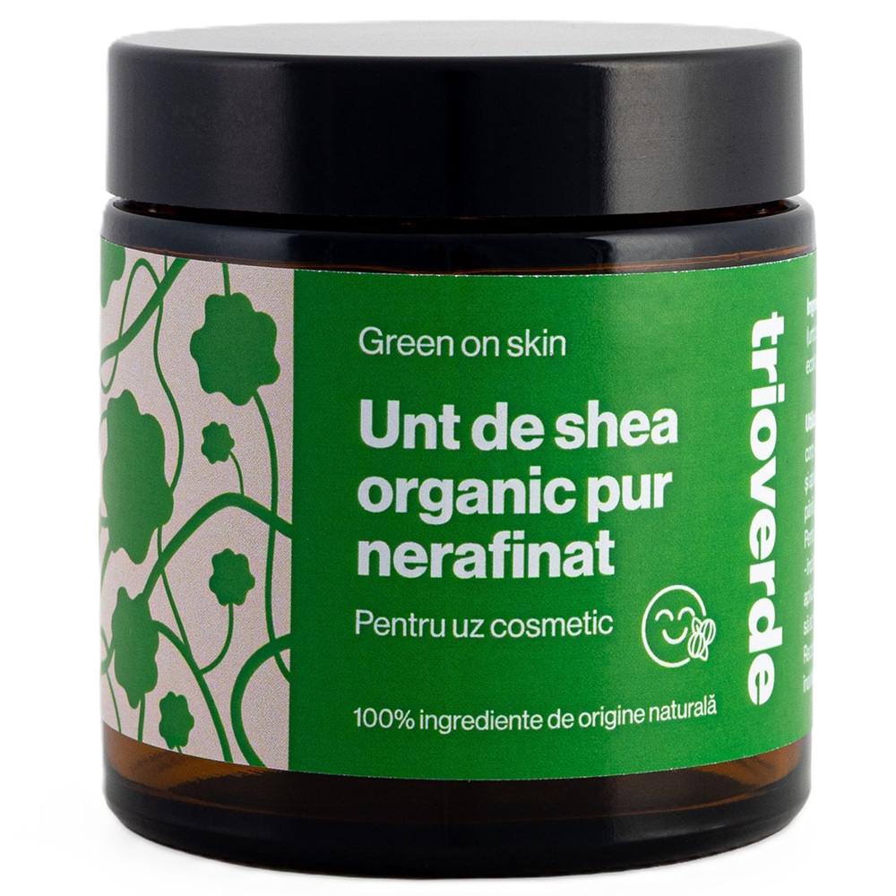 Unt de shea organic pur nerafinat, 100 g, Trio Verde