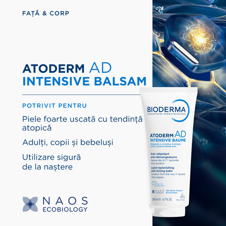 Balsam anti-mancarime pentru fata si corp Atoderm AD Intensive, 200 ml, Bioderma 745575