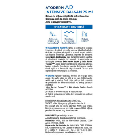 Balsam anti-mancarime pentru fata si corp Atoderm AD Intensive, 75 ml, Bioderma 745605