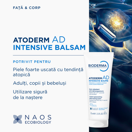 Balsam anti-mancarime pentru fata si corp Atoderm AD Intensive, 75 ml, Bioderma 745596