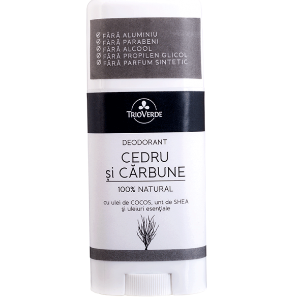 Deodorant cu cedru si carbune, 60 g, Trio Verde