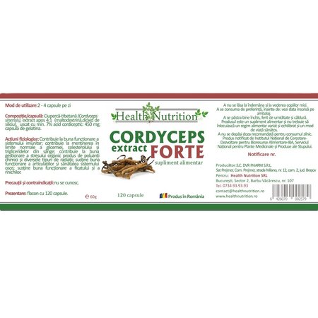 Cordyceps Extract Forte, 120 capsule, Health Nutrition 745667