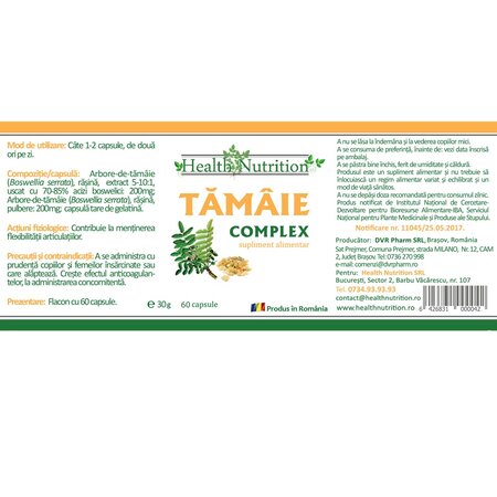 Tamaie Complex, 60 capsule, Health Nutrition 745684