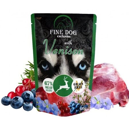 Hrana umeda cu vanat pentru caini, 500 g, Fine Dog Exclusive