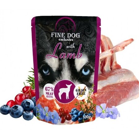 Hrana umeda cu miel pentru caini, 500 g, Fine Dog Exclusive