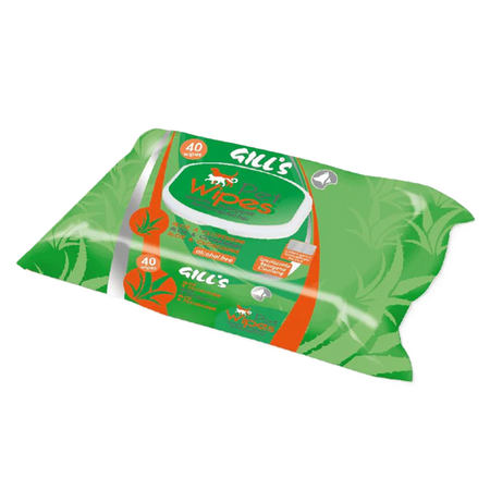 Servetele umede cu aloe si clorhexidina pentru caini si pisici Gill's, 40 bucati, Croci