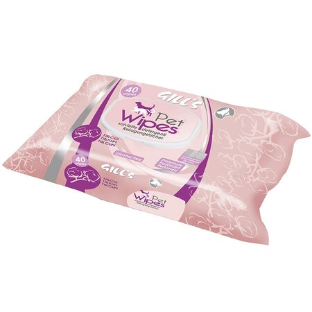 Servetele umede cu talc pentru caini si pisici Gill's, 40 bucati, Croci