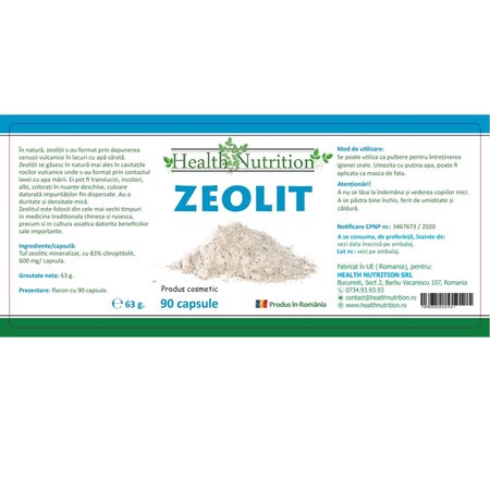 Zeolit, 90 capsule, Health Nutrition 745738