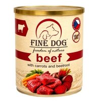 Hrana umeda cu vita, morcovi si sfecla pentru caini, 800 g, Fine Dog