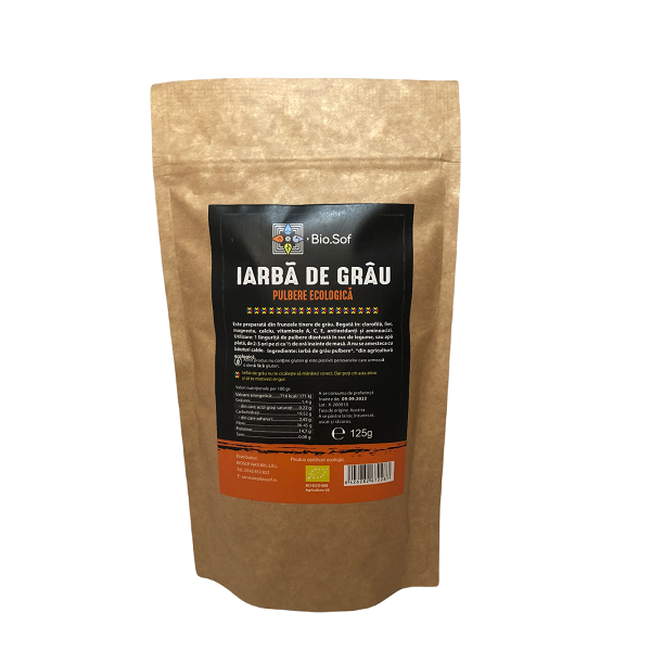 Pulbere de Iarba de Grau Eco, 125 g, BioSof