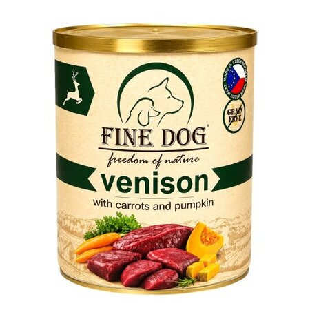 Hrana umeda cu vanat, morcovi si dovlecei pentru caini Freedom Of Nature, 800 g, Fine Dog