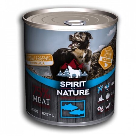 Hrana umeda hipoalergenica cu ton si somon, 800 g, Spirit Of Nature