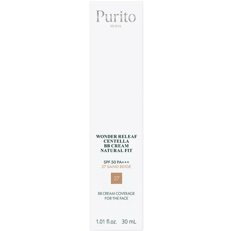 Crema BB cu SPF30 PA+++, 27 Sand Beige, Wonder Releaf Centella Natural Fit, 30 ml, Purito 745838