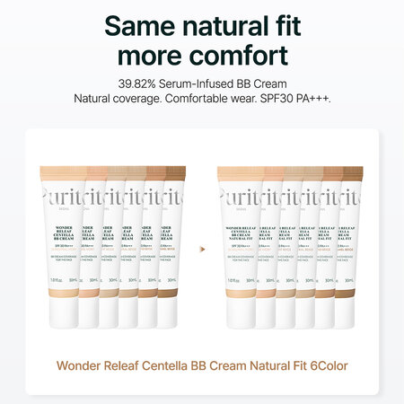 Crema BB cu SPF30 PA+++, 27 Sand Beige, Wonder Releaf Centella Natural Fit, 30 ml, Purito 745839