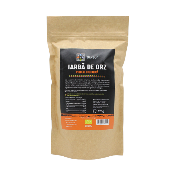 Pulbere de Iarba de Orz eco, 125 g, BioSof