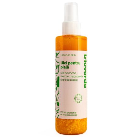 Ulei cu cocos, morcov, macadamia si unt de cacao pentru plaja, 200 ml, TrioVerde