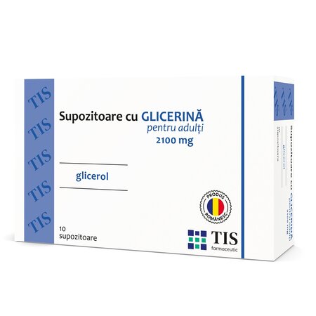 Supozitoare cu glicerina pentru adulti, 10 bucati, Tis Farmaceutic