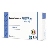 Supozitoare cu glicerina pentru adulti, 10 bucati, Tis Farmaceutic